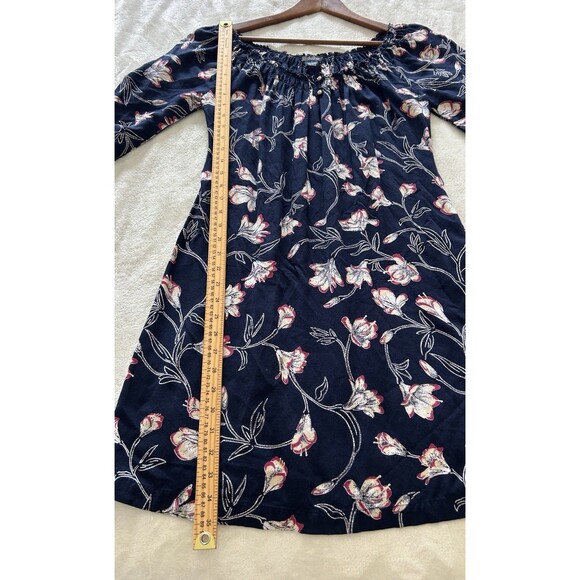 Lucky Brand Womens Dress Small Button Navy Floral Vine Sofi Smocked Boho - Picture 6 of 9